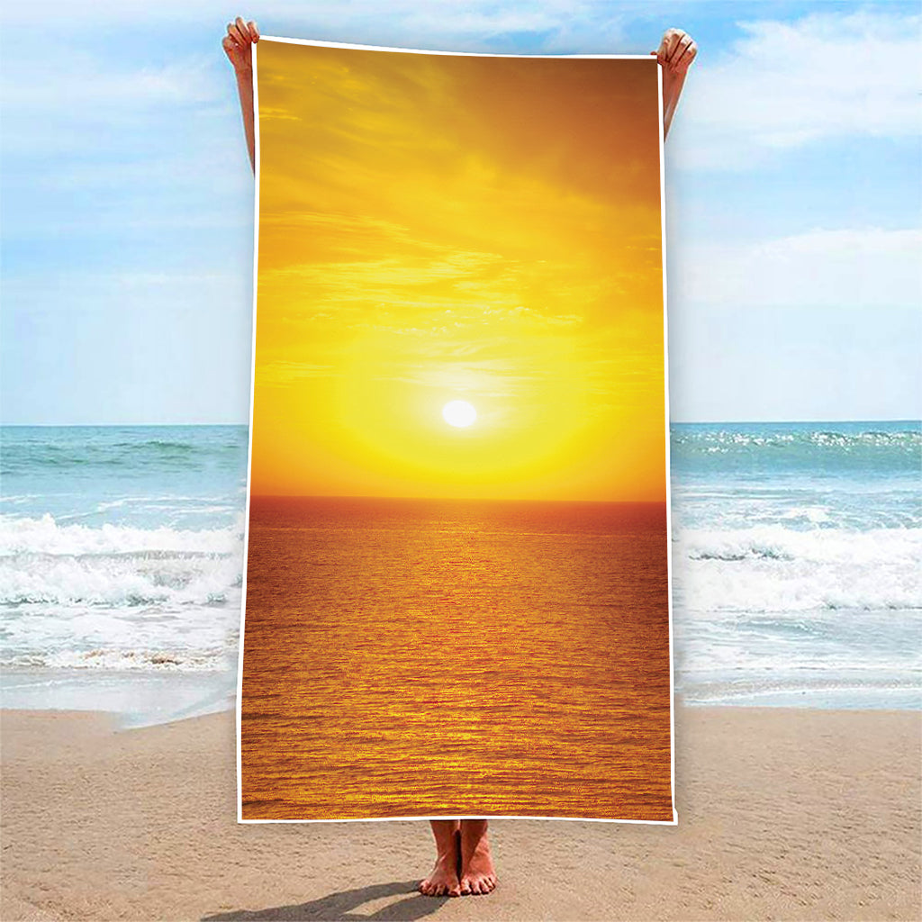 Sunset Over Sea Print Beach Towel