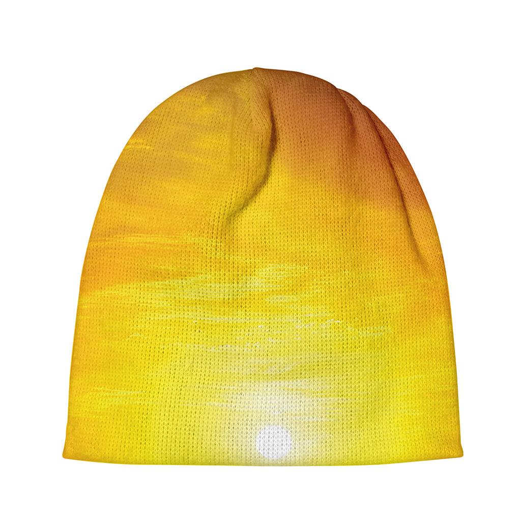 Sunset Over Sea Print Beanie