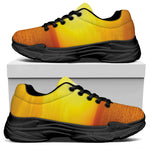 Sunset Over Sea Print Black Chunky Shoes