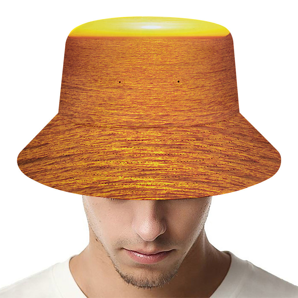 Sunset Over Sea Print Bucket Hat