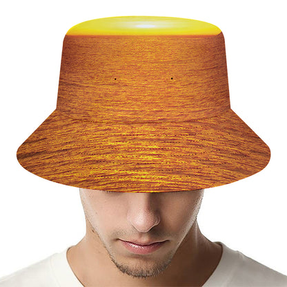 Sunset Over Sea Print Bucket Hat