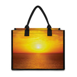 Sunset Over Sea Print Canvas Tote Bag