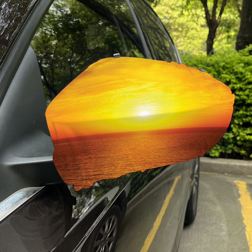 Sunset Over Sea Print Car Side Mirror Covers