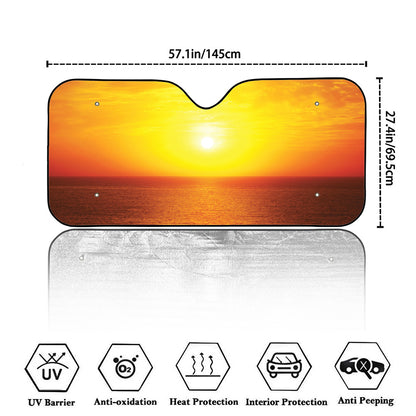 Sunset Over Sea Print Car Windshield Sun Shade