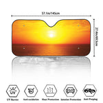 Sunset Over Sea Print Car Windshield Sun Shade