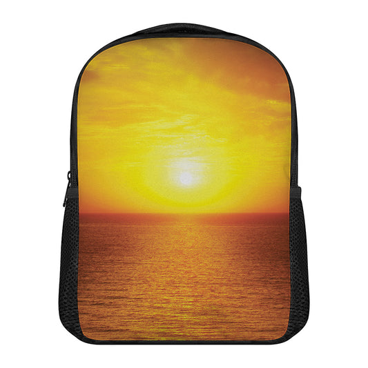 Sunset Over Sea Print Casual Backpack