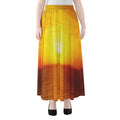 Sunset Over Sea Print Chiffon Maxi Skirt