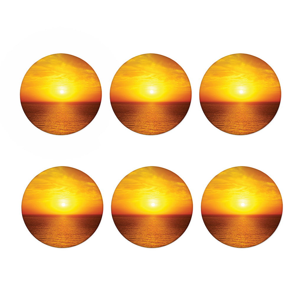 Sunset Over Sea Print Coaster Set