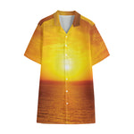 Sunset Over Sea Print Cotton Hawaiian Shirt