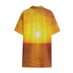 Sunset Over Sea Print Cotton Hawaiian Shirt