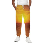 Sunset Over Sea Print Cotton Pants