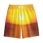 Sunset Over Sea Print Cotton Shorts