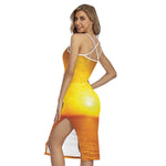 Sunset Over Sea Print Cross Back Cami Dress