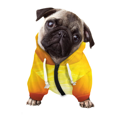 Sunset Over Sea Print Dog Zip Up Hoodie