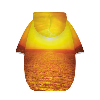 Sunset Over Sea Print Dog Zip Up Hoodie
