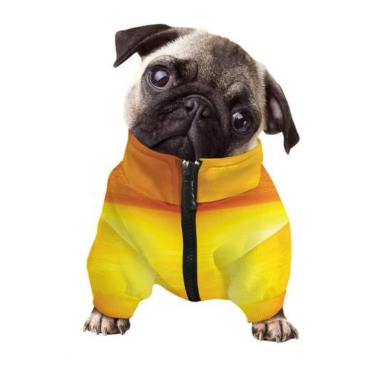 Sunset Over Sea Print Dog Zip Up Jacket