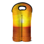Sunset Over Sea Print Double Neoprene Wine Tote