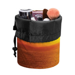 Sunset Over Sea Print Drawstring Makeup Bag