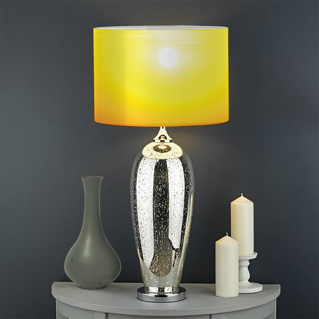 Sunset Over Sea Print Drum Lamp Shade