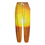 Sunset Over Sea Print Fleece Lined Knit Pants