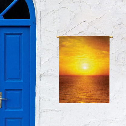 Sunset Over Sea Print Garden Flag