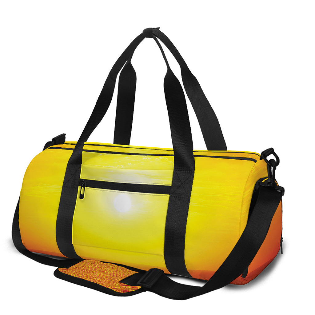 Sunset Over Sea Print Gym Bag