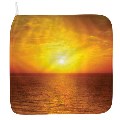 Sunset Over Sea Print Hand Towel