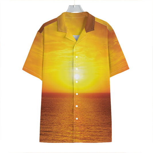 Sunset Over Sea Print Hawaiian Shirt