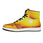Sunset Over Sea Print High Top Leather Sneakers