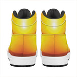 Sunset Over Sea Print High Top Leather Sneakers