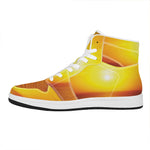 Sunset Over Sea Print High Top Leather Sneakers