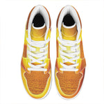 Sunset Over Sea Print High Top Leather Sneakers