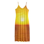Sunset Over Sea Print Jersey Midi Cami Dress