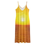 Sunset Over Sea Print Jersey Midi Cami Dress