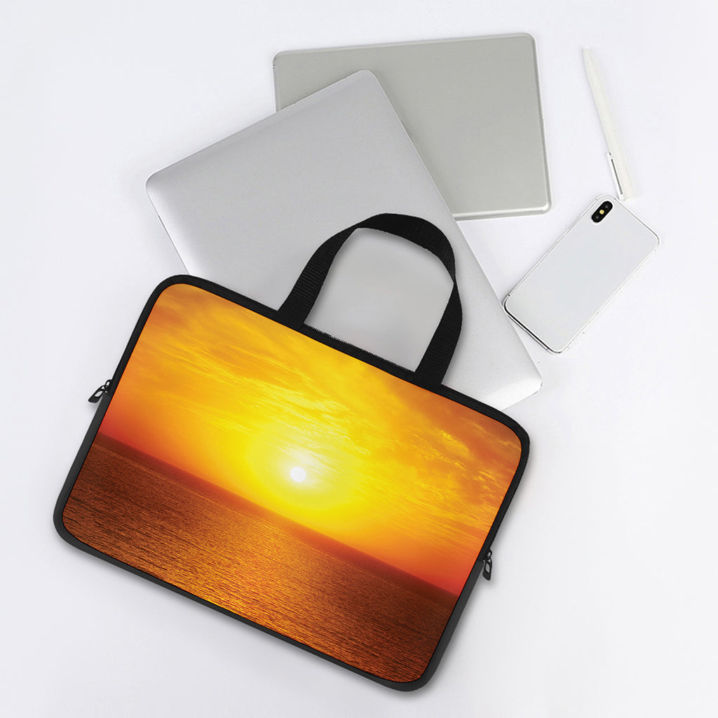 Sunset Over Sea Print Laptop Sleeve With Handle