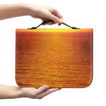 Sunset Over Sea Print Leather Bible Cover