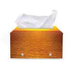 Sunset Over Sea Print Leather Tissue Box Cover