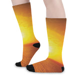 Sunset Over Sea Print Long Socks