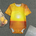 Sunset Over Sea Print Men's Bodysuit