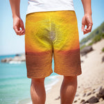 Sunset Over Sea Print Men's Cargo Shorts