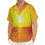 Sunset Over Sea Print Men's Deep V-Neck Shirt