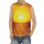 Sunset Over Sea Print Men's Fitness Tank Top