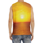 Sunset Over Sea Print Men's Fitness Tank Top