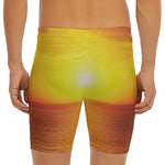 Sunset Over Sea Print Men's Long Boxer Briefs