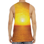 Sunset Over Sea Print Men's Muscle Tank Top