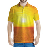 Sunset Over Sea Print Men's Polo Shirt