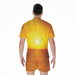 Sunset Over Sea Print Men's Rompers