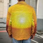 Sunset Over Sea Print Men's Shirt Jacket