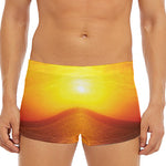Sunset Over Sea Print Men's Short Boxer Briefs