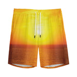Sunset Over Sea Print Men's Sports Shorts